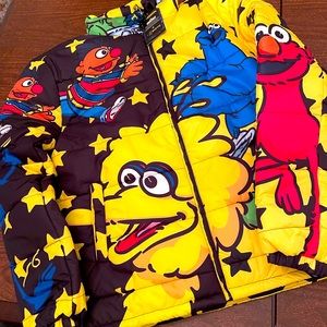 NWT xl sesame street dekryptic puffer jacket coat elmo bert cookie monster grove